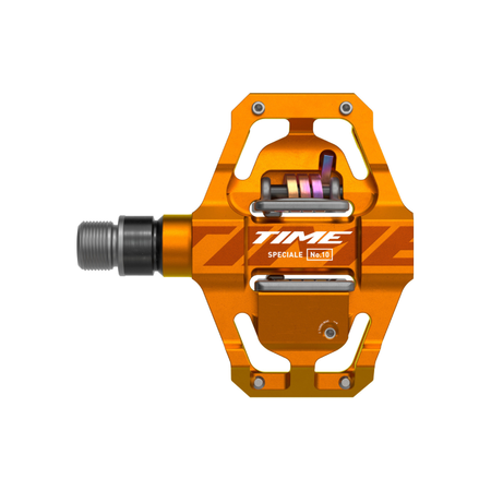 TIME Speciale 10 MTB Pedals top view in orange - bicyquel _