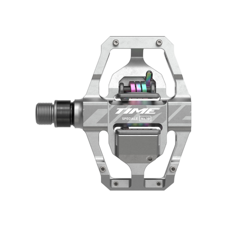 TIME Speciale 10 MTB Pedals top view in raw aluminium - bicyquel _